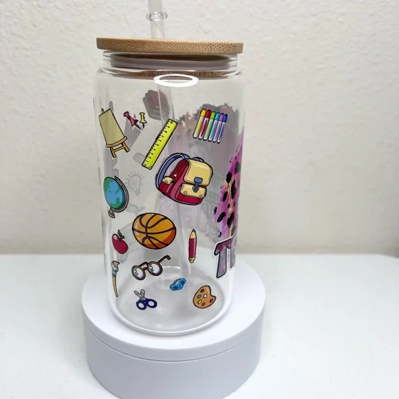 Teacher Handmade Libbey Glass Cup - Picture 5 of 5